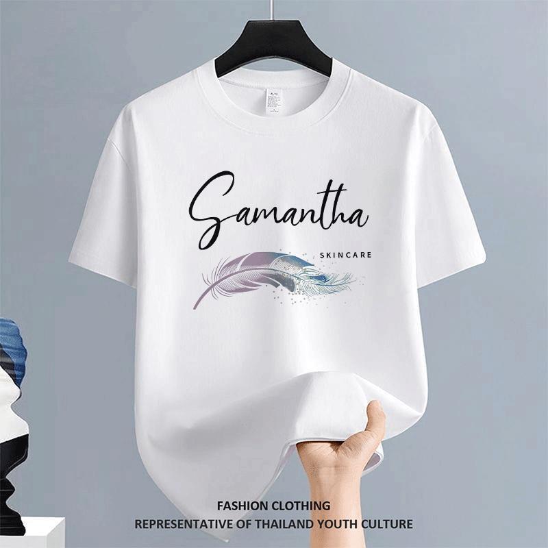 ส่วนลดพิเศษ เสื้อยืดผู้หญิง คอกลมแขนสั้นสีทึบ สบายๆสไตล์เกาหลี ระบายอากาศดี เนื้อผ้านุ่มเบาสัมผัสเย็น