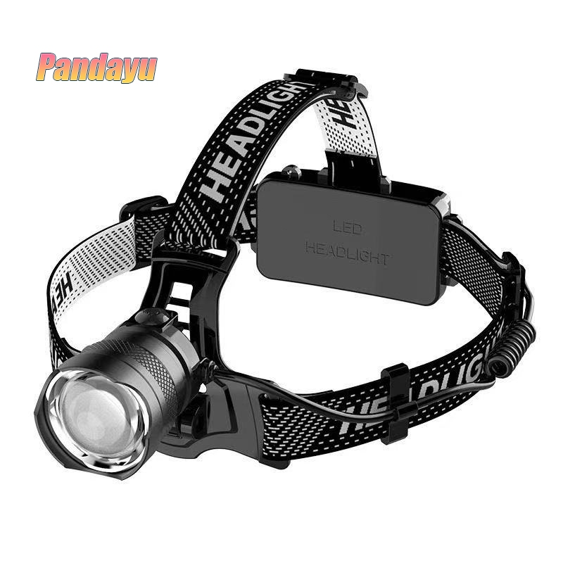 LED ไฟคาดหัว TD8018 P100 Zoomable 3 โหมด Type-C ชาร์จใหม่ได้กันน้ำสำหรับแคมป์ปิ้งกลางแจ้งล่าสัตว์ตก
