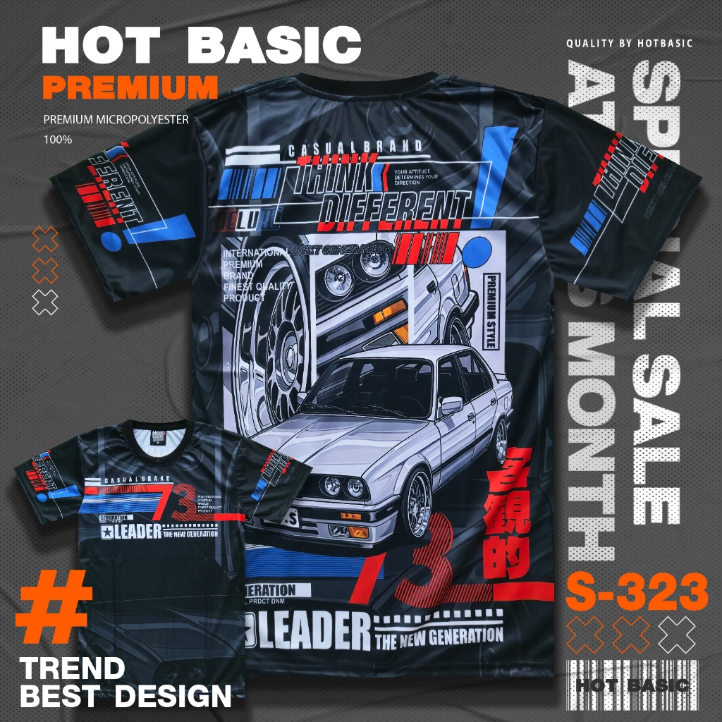 เสื้อยืดรถซิ่ง BMW 73 | สตรีท | พิมพ์ลายเต็มตัว | S323