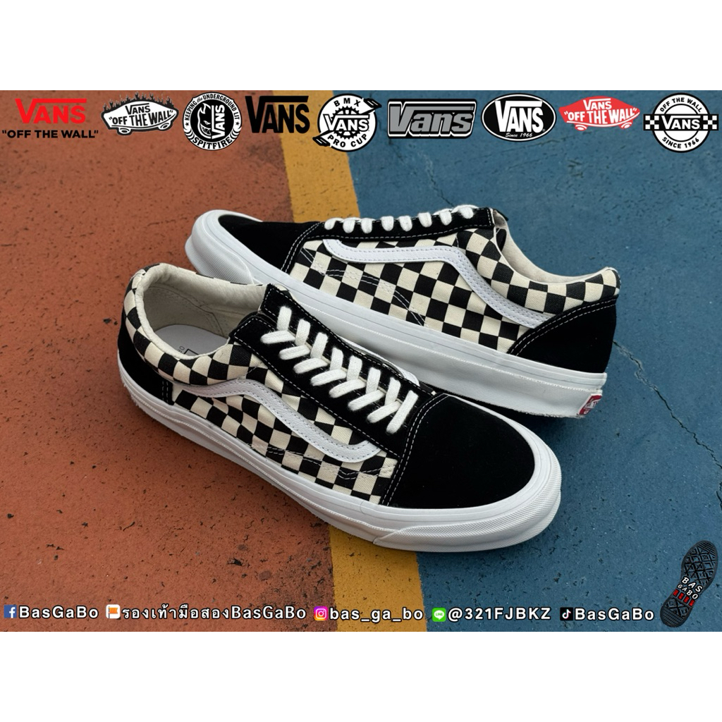VANS VAULT OG OLD SKOOL LX CHECKERBOARD BLACK รองเท้ามือสอง รับประกันแท้ รองเท้าVansมือสอง รองเท้าVa