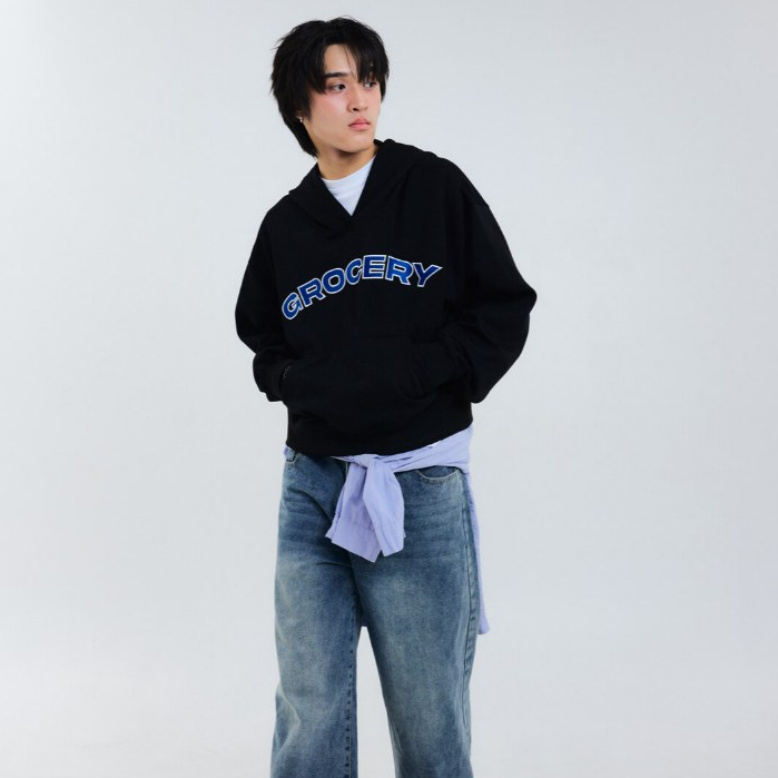 SO.ON : Grocery Club Sweater เสื้อสเวตเตอร์ รุ่น Fill Basket Hoodie — صورة 2