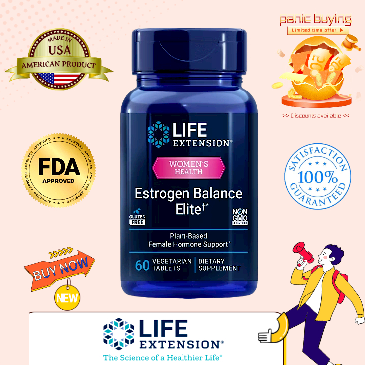 Life Extension Estrogen Balance Elite  60tabs Fenugreek/Cohosh/Vitex NonGMO