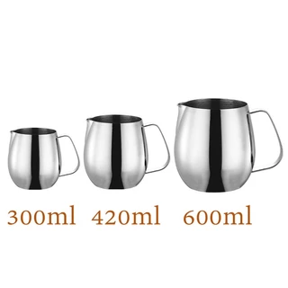 เหยือกตีฟองนม ถ้วยตวงกาแฟขนาด 300ml/420ml /600 ML Stainless Milk Pitcher สเตนเลสแท้ ถ้วยตีฟองนม เหยือกกาแฟ