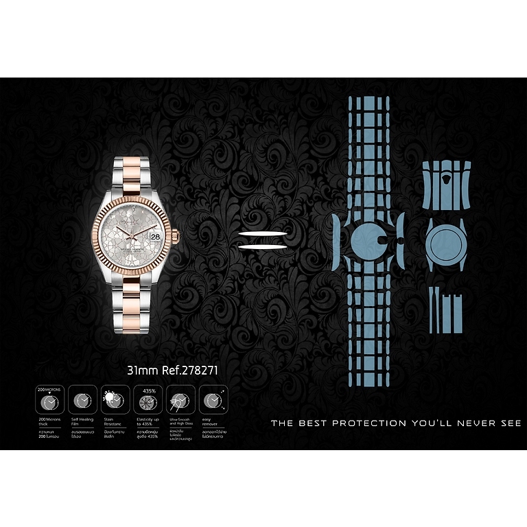 ฟิล์มกันรอยนาฬิกา Watch Protection Film สำหรับ แบรนด์ รุ่น Rolex Datejust 31mm Ref.278271