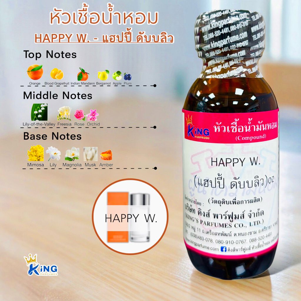 หัวเชื้อน้ำหอม ขนาด 30-100ml กลิ่น HAPPY M. แฮปปี้ เอ็ม