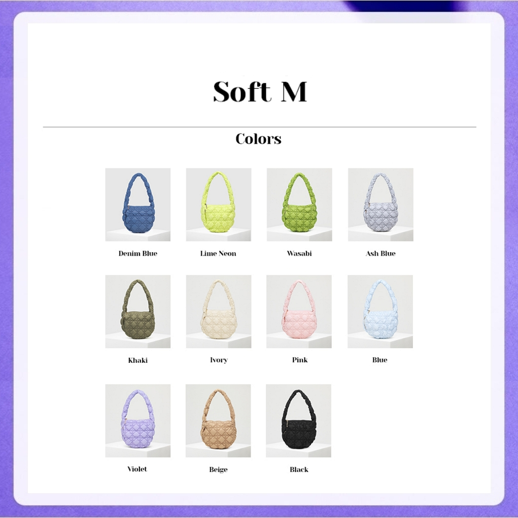 Carlyn Soft M 11 Colors H71307020 (Ivory, Black, Blue, Ashblue, Denim Blue, Lime Neon, Wasabi, Pink, Khaki, Beige)
