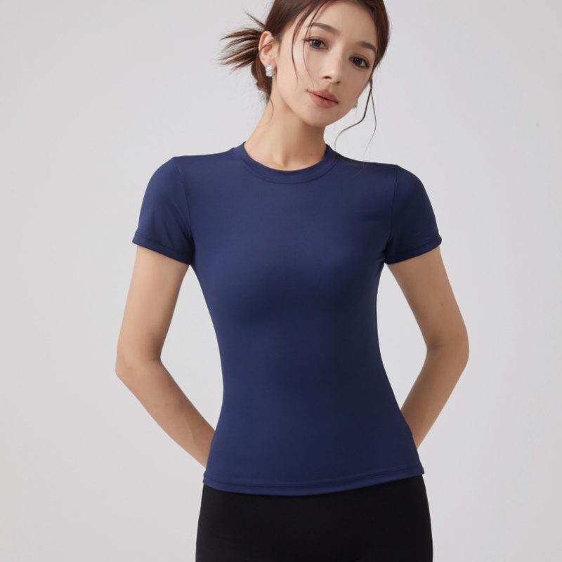 GymHub เสื้อเทรนนิ่งสำหรับฝึกพิลาทีส แขนสั้นผ้าบาง ยืดง่ายแห้งเร็ว ใส่ดูเพรียว - รูปที่ 2