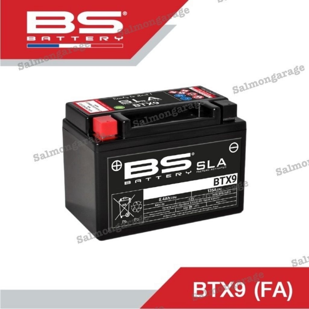 แบตเตอรี่BS SLA BTX9 แบตเตอรี่สำหรับรถninja400 แบตz1000 แบตversys1000 แบตs1000  (รับประกัน 18 เดือน)