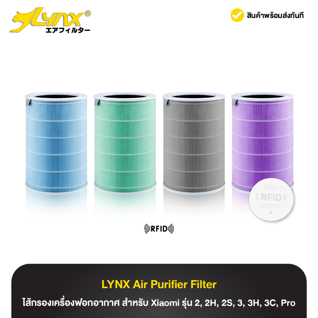[ส่งด่วน 1 วัน] ไส้กรองอากาศ ลิ้งซ์ Lynx Air Purifier Filter สำหรับเครื่อง Xiaomi Air Purifier ทุกรุ่น RFID