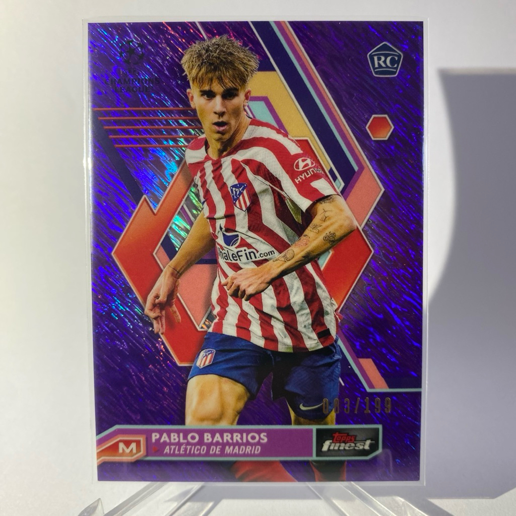 การ์ดนักฟุตบอล PABLO BARRIOS, RC , (กร์ด Run # 083/199), ATLETICO DE MADRID, TOPPS FINEST 2023