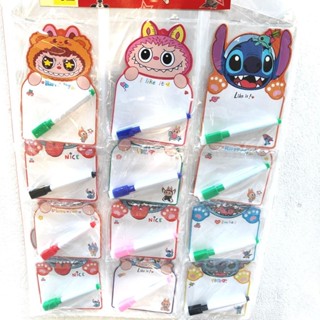 💢12ชิ้น💢 แผงละ12ชิ้น กระดานไวท์บอร์ด พร้อมปากกา 💥คละลาย การ์…