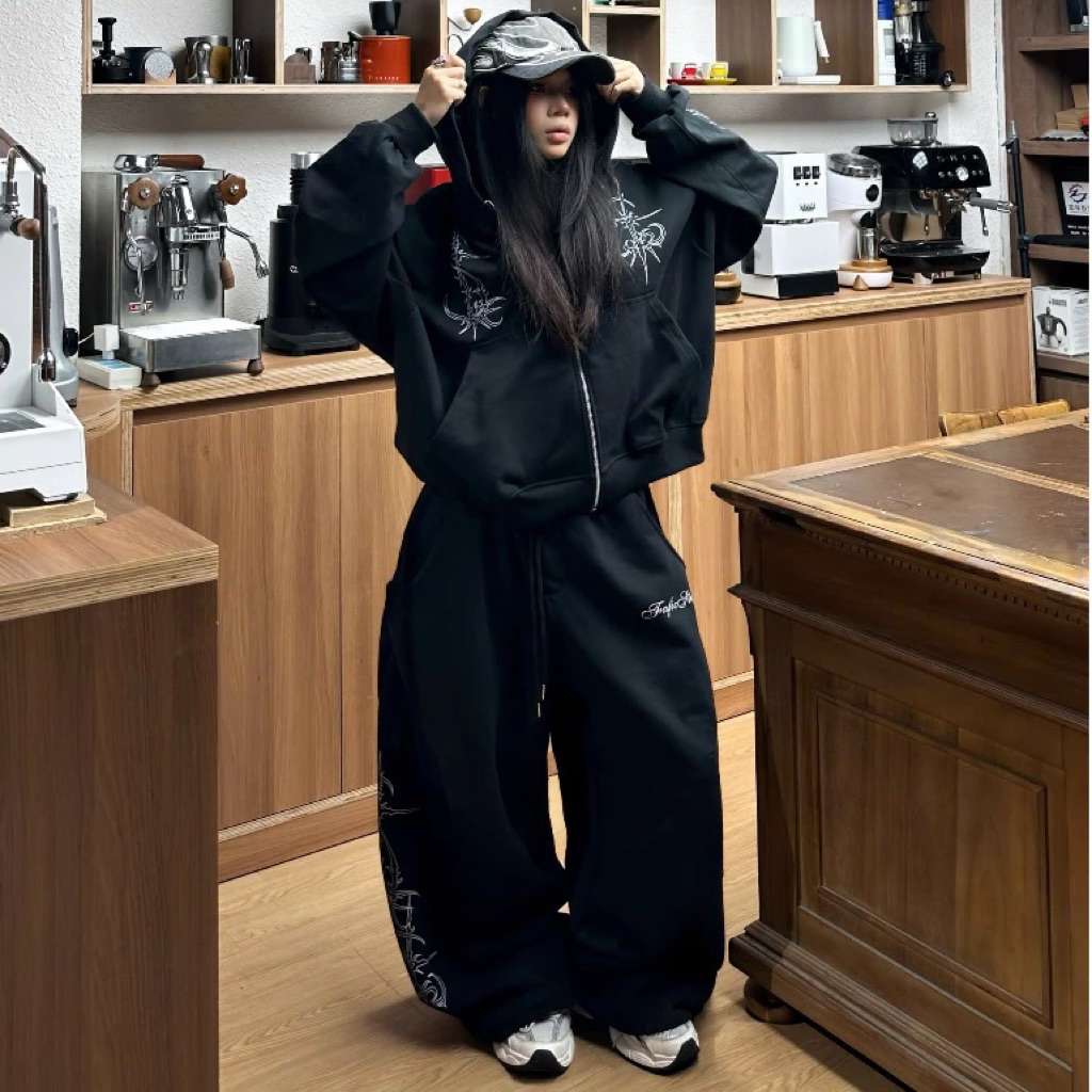 (พร้อมส่งในไทย🇹🇭)เสื้อฮู้ดดี้ FAFIC ZIP HOODIE - Ink Style Streetwear