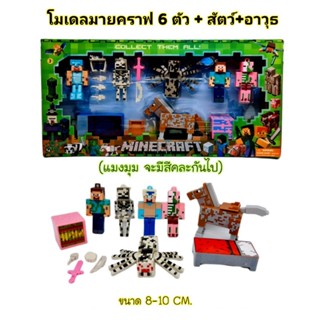 ของเล่นตัวต่อ มายเวิล์ด ตัวใหญ่ 6 ตัว ชุดแมงมุม พร้อมเตียงแล…