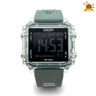 นาฬิกาข้อมือ DASH แท้ รหัส D1 กันน้ำ 100% ระบบดิจิตอล หน้าเหลี่ยม ขอบใส สายยางเรซิ่น มีหลายสี