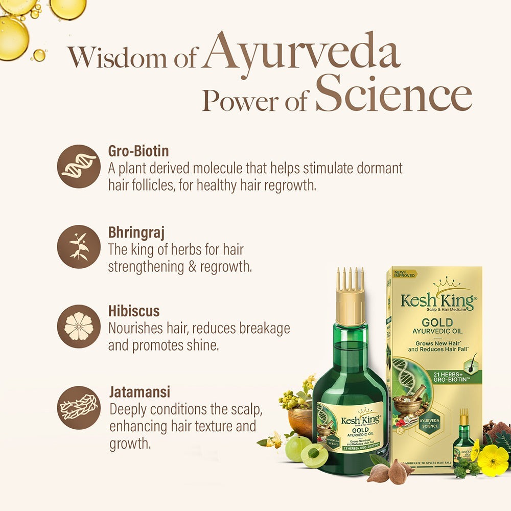 Kesh King Gold Ayurvedic Oil 50/100ml/300ml - รูปที่ 2