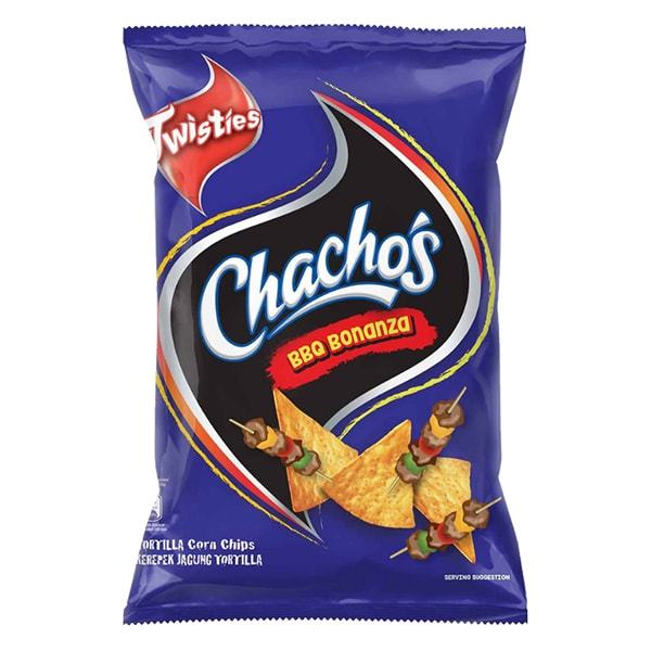 (1แถม1 ถึง 21กรกฎาคม) Chacho's Bbq Corn Chips ทวิสตี้ ชาโชส แผ่นแป้งข้าวโพดทอดกรอบ รสบาร์บีคิว