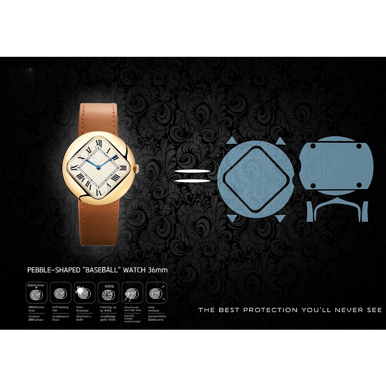 ฟิล์มกันรอยนาฬิกา Watch Protection Film สำหรับ แบรนด์ รุ่น Cartier Pebble - Shaped " Baseball " Watc