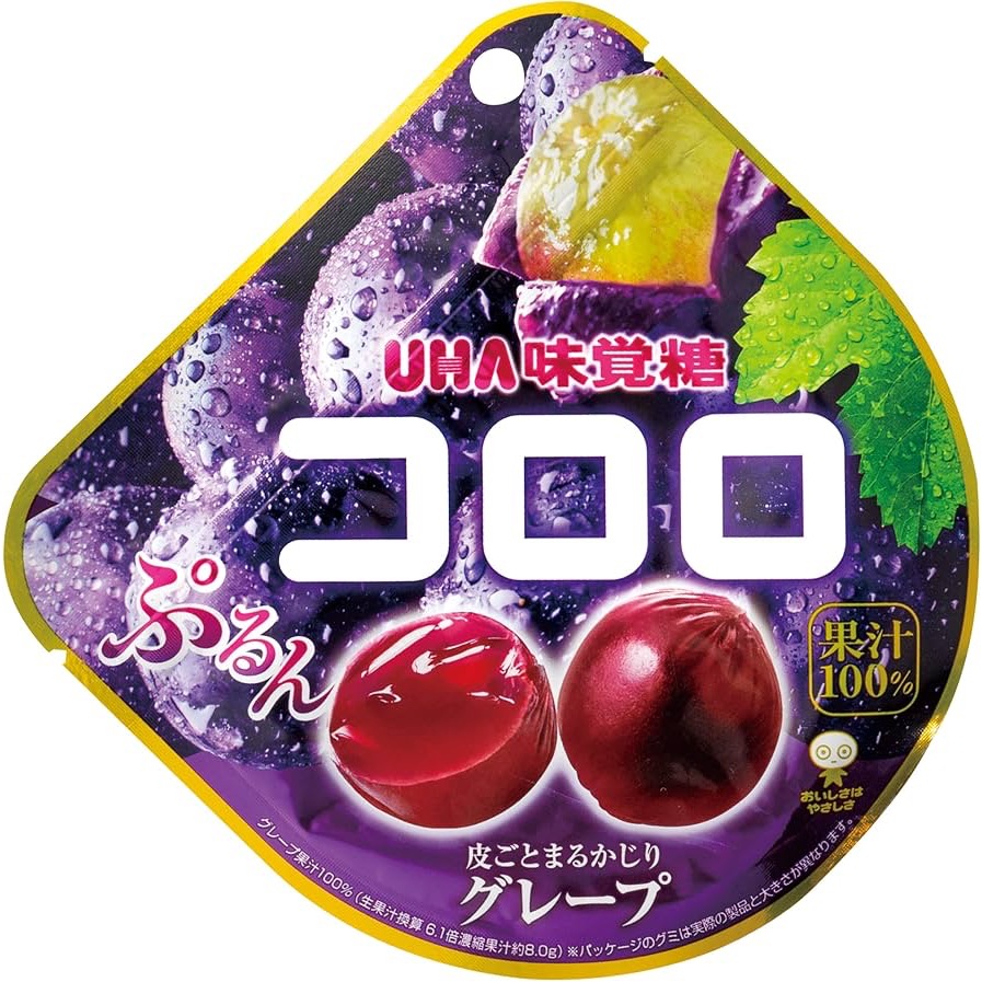 UHA Mikakuto Kororo Grape Gummy 48 g × 6 Bags – Juicy Japanese Fruit Gummy