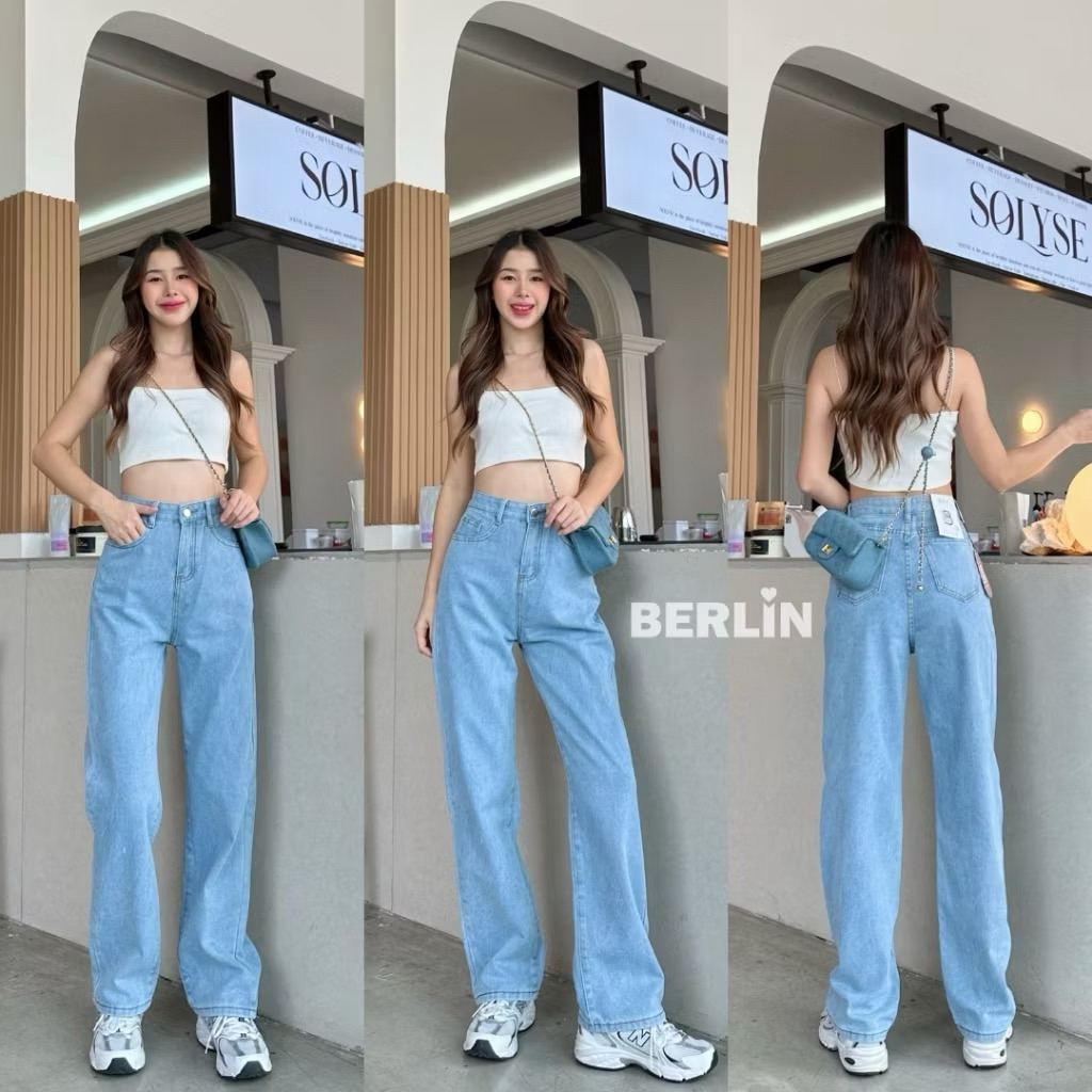 Berlin Jeans กางเกงยีนส์ สีฟ้าอ่อน ไซส์ XL