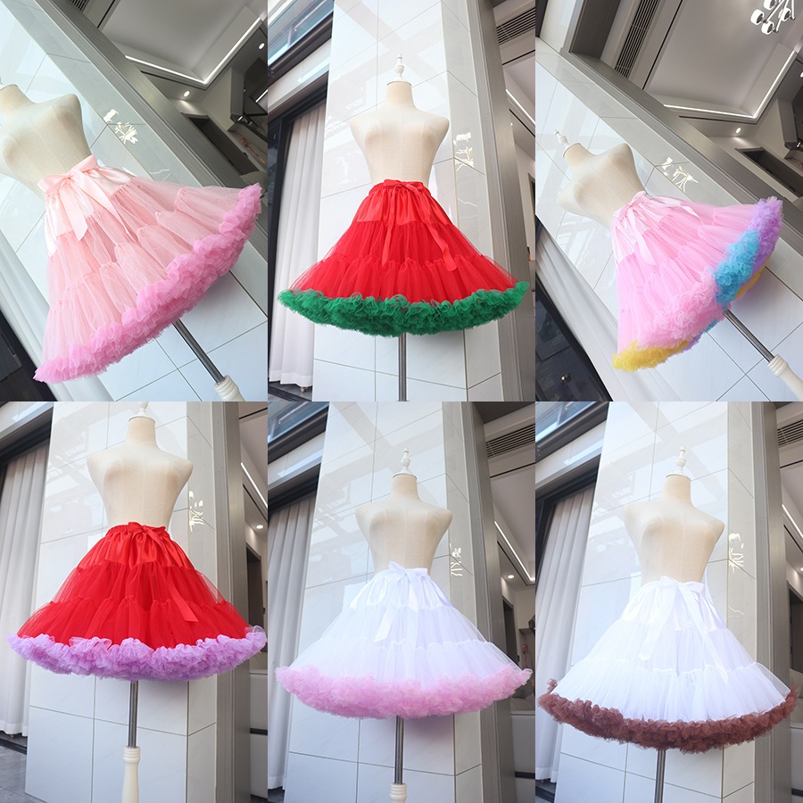 กระโปรงตาข่ายบัลเลย์สีทูโทนกระโปรงคอสเพลย์ 2สี สีสันสวยสดใส ยาว40CM