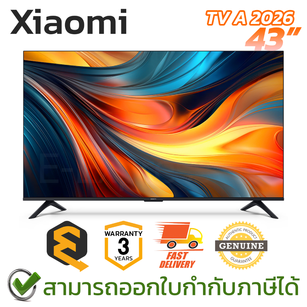 Xiaomi TV A 43 2026 (63930) สมาร์ททีวี จอ 43 นิ้ว ของแท้ ประกันศูนย์ 3ปี