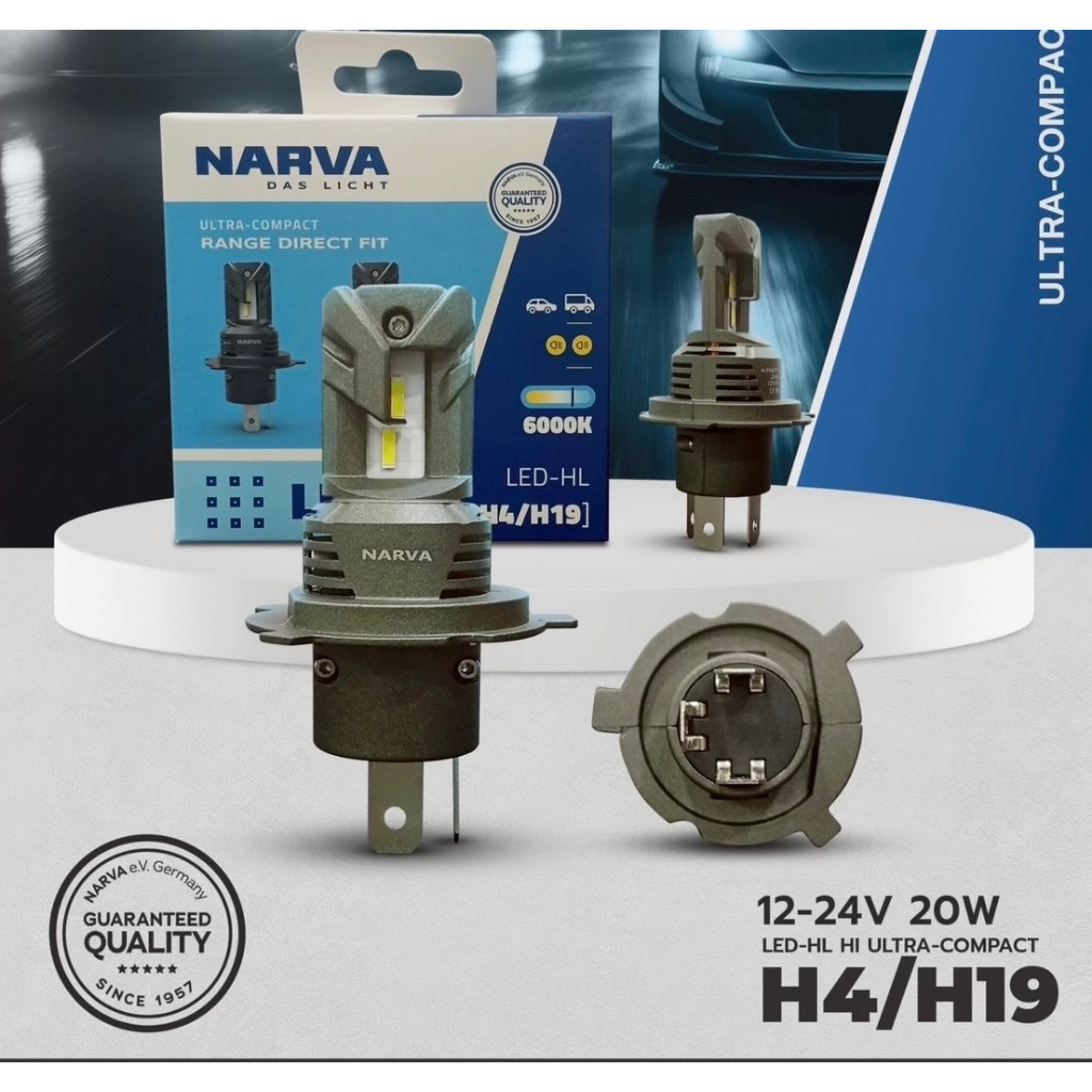 หลอดไฟหน้ารถยนต์  NARVA LED  H4  Rang Direct Fit 6000K และ 3500K (12V / 24V) แถม T10 led CTR