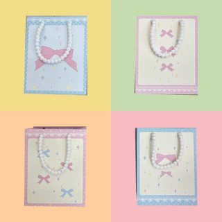 🛍️ INS Sweet Gift Bag – ถุงกระดาษแนวตั้ง ถุงของขวัญ ลายน่ารัก 🐻🐼🎀 สำหรับใส่ของขวัญ เนื้อหนา มีความทนทาน