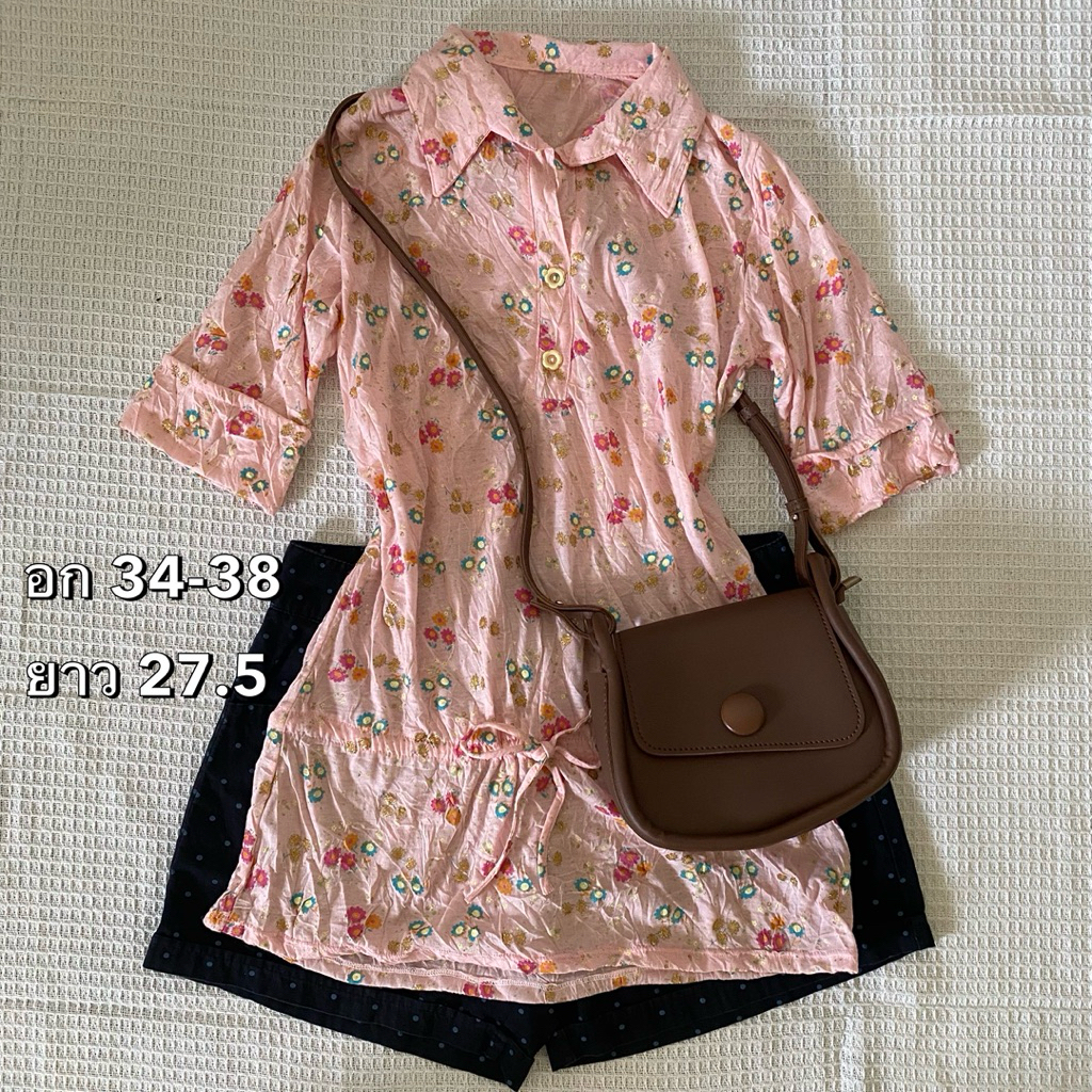 เสื้อเชิ้ต กระดุมดอกไม้ งานจริงน่ารักม้ากก : ≽^•༚• ྀི≼ เสื้อผ้าน่ารัก coquette dollette ซาวาโกะ (เฉพ