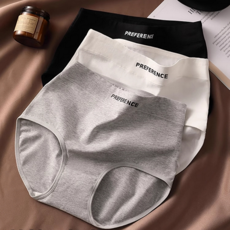 M-2XL🍥 กางเกงชั้นในผู้หญิง  เอวสูง เป้าผ้าฝ้ายแท้ เนื้อผ้านุ่ม ใส่สบาย ระบายอากาศได้ดี เอวกว้าง ทรงยืดหยุ่นสูง plus size - รูปที่ 5