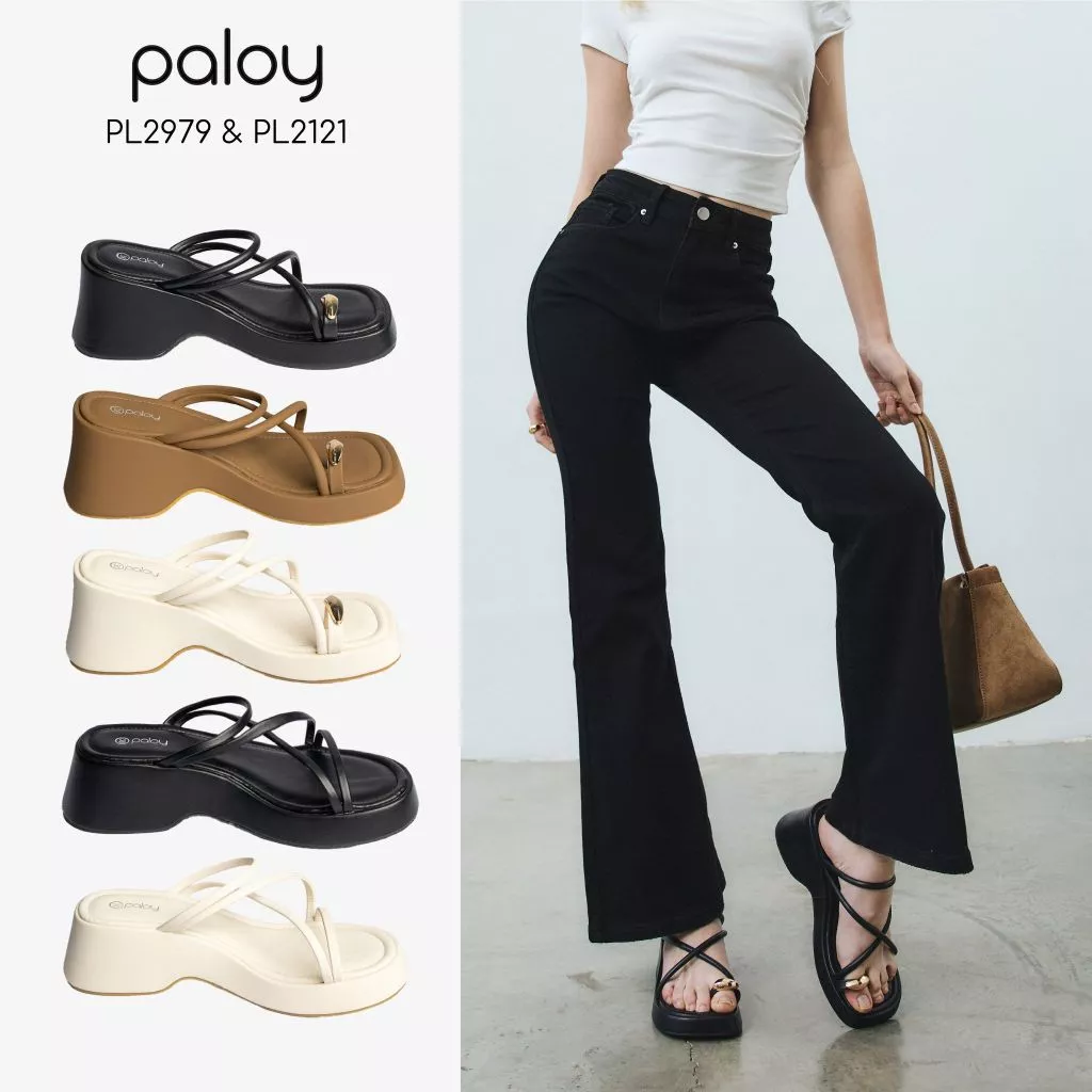 [Best Seller] Paloy - PL2121 & PL2979 รองเท้าส้นตึกสายไขว้