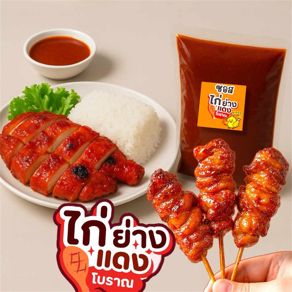น้ำซอสหมักไก่ย่างเเดง นุ่มๆหมักได้3กิโล