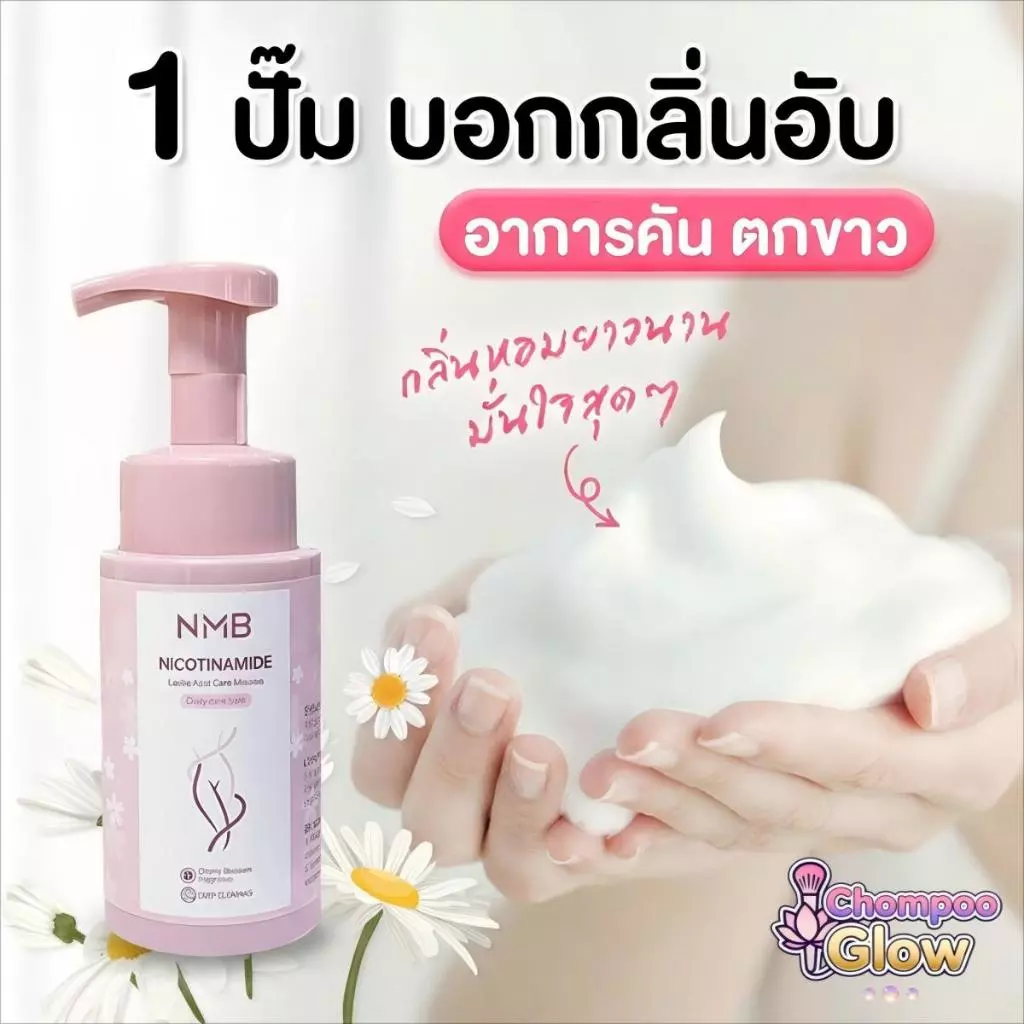 น้ำยาอนามัย ไนอาอาซินาไมด์ ล้างจุดซ่อนเร้น ทำความสะอาดจุดซ่อนเร้น สูตรเย็นสดชื่น NMB Feminine Cleanser