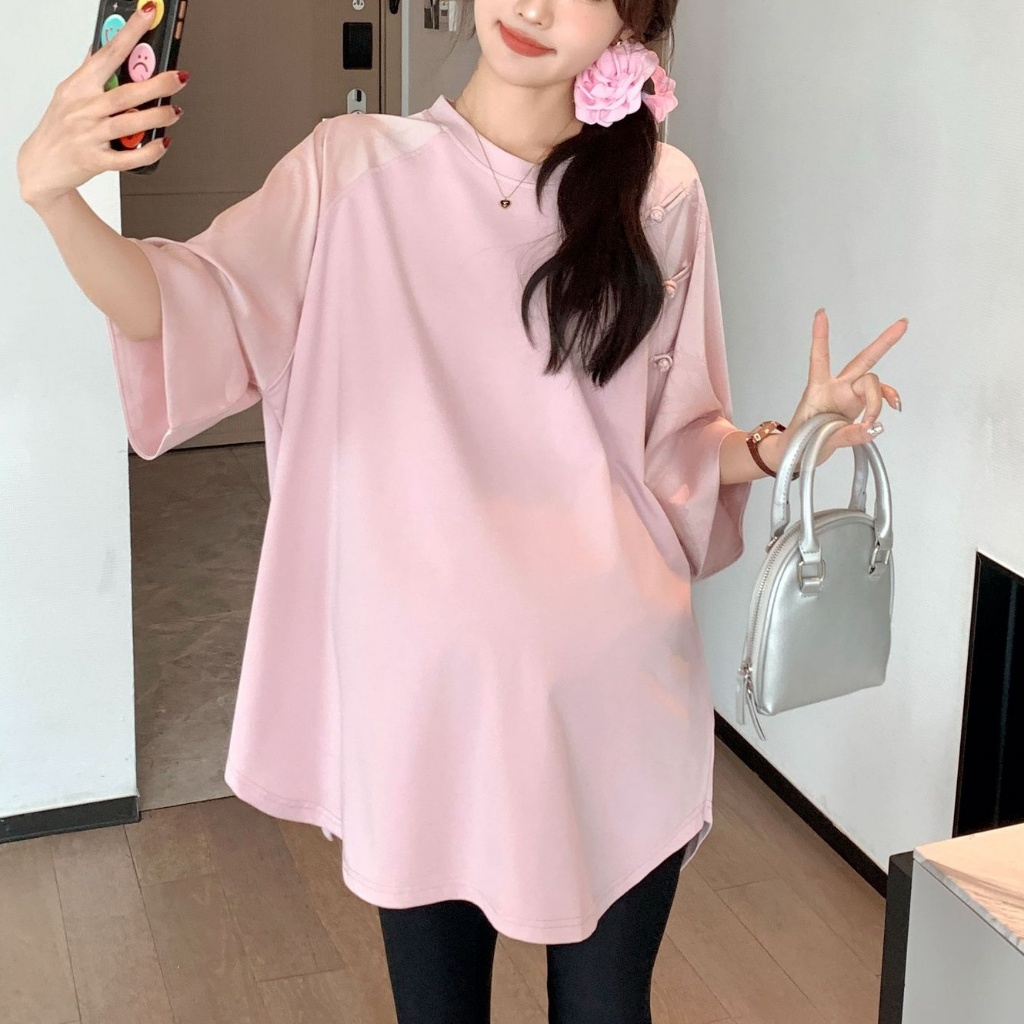 เสื้อคลุมท้อง  - เสื้อทรงoversizeสำหรับแม่ท้อง ผ้ายืดเกาหลีไม่บางไม่ยับไม่ต้องรีด ใส่แล้วเย็นสบายมาก
