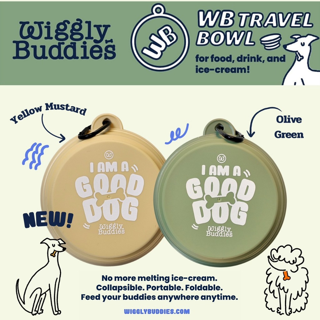 ถ้วยน้ำ ถ้วยอาหารสัตว์เลี้ยงแบบพกพา แบรนด์ Wiggly Buddies