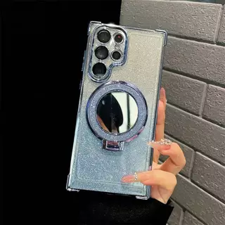 เคสกริตเตอร์ หรูหรา สำหรับ Samsung S26 S26Plus S26Ultra S24Ultra S23Ultra S25Ultra กันกระแทก กระจก แต่งหน้า ตั้งได้ F2