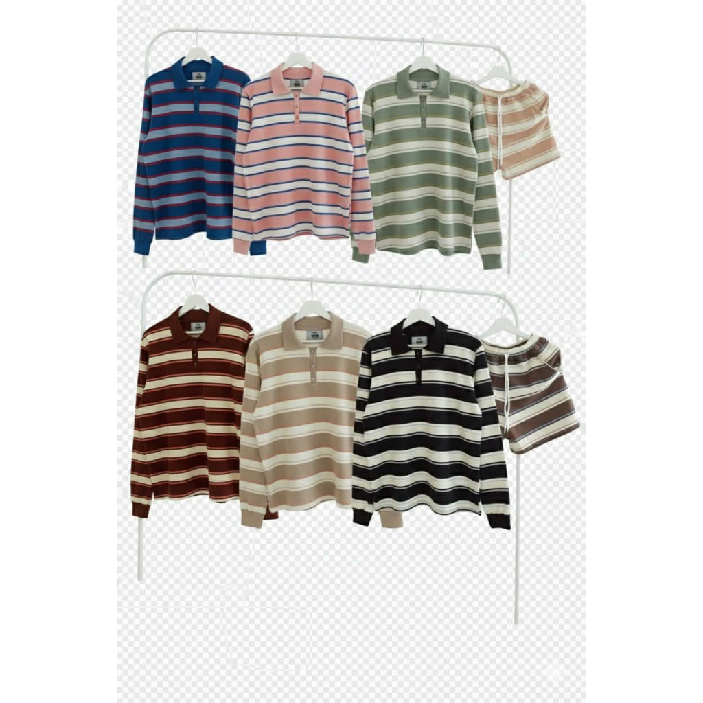 PB DESIGNS PB22 ชุดเสื้อคอปกและกางเกง ผ้าคอตตอน คุณภาพพรีเมี่ยม ใส่สบายสำหรับชายและหญิงClothing Man