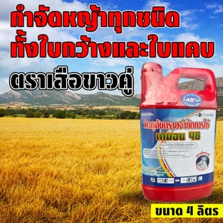 สารกำจัดหญ้า ตรา เสือขาวคู่ บ.โอเอซิสอะโกรซายน์ ของแท้ ส่งเร็ว เก็บปลายทางได้