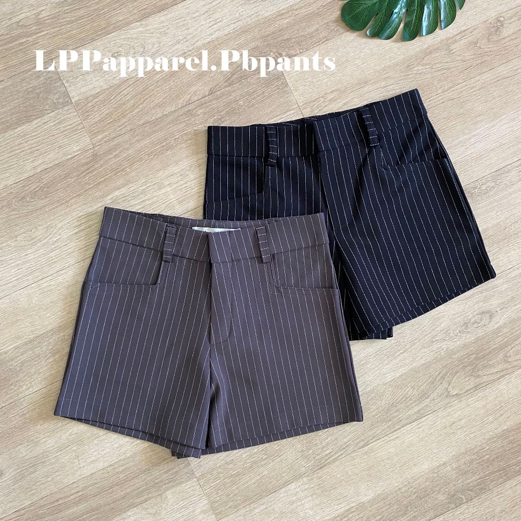 Pbpants กางเกงขาสั้นลายริ้ว ยาว 12 นิ้ว