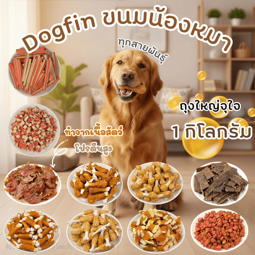 [สินค้าสั่งผลิต] ขนมสุนัขและแมวทุกสายพันธุ์ มีให้เลือกกว่า 40 แบบ ถุงใหญ่จุใจ โปรตีนสูง ขัดฟัน ลดกลิ่นปากและคราบหินปูน