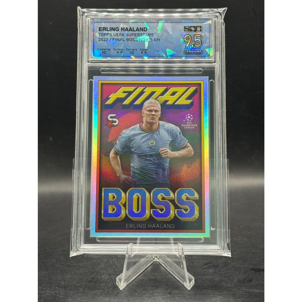 **SQC 9.5 GEM MINT** 2023 Topps UEFA Superstars Erling Haaland **Final Boss** Insert Graded Card