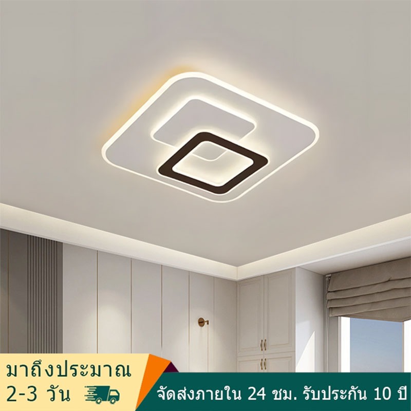 โคมไฟเพดาน LED ไฟเพดาน ไฟติดเพดาน ไฟห้องนอน ปรับแสงได้ รีโมทคอนโทรล 3สี ห้องนอน ห้องนั่งเล่น