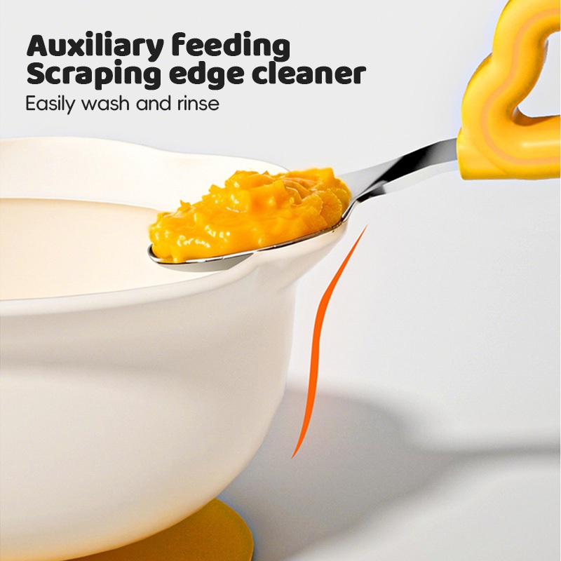 ชามซิลิโคนเด็ก ชามดูดด้านล่าง ชามเด็ก ชามอาหารเสริมเด็ก ชามก้นดูด พร้อมช้อนทานข้าว สำหรับเด็ก สีสันสดใส - รูปที่ 5