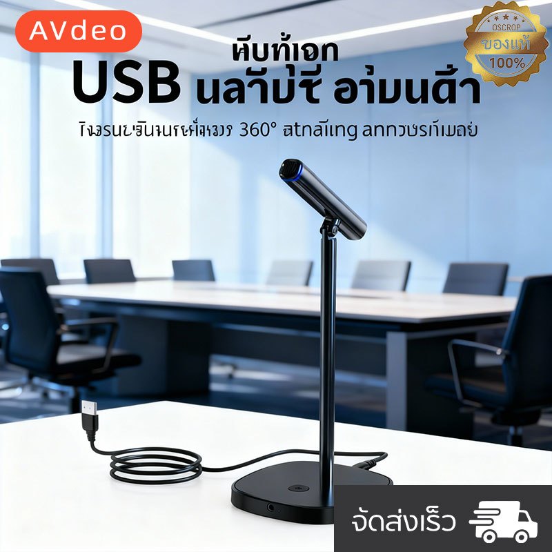 LINIM CM10 ไมโครโฟน USB ไมโครโฟนคอมพิวเตอร์ ไมโครโฟนตั้งโต๊ะ ไมโครโฟนแล็ปท็อป ไมค์สำหรับPC สามารถ Video Conference