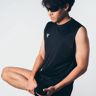 VOLT ACCE 002 RUNNING ACADEMY BLACK เสื้อแขนกุด กีฬา ออกกำลังกาย คอกลม สีดำ