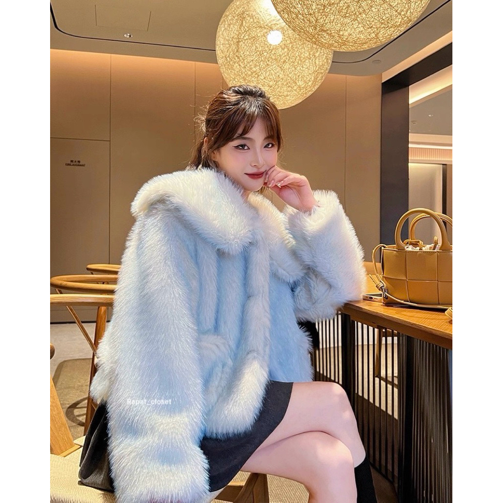 เสื้อขน เสื้อกันหนาว Rapat_closet R057 🧊🧊Frozen Fur🧊🧊 พร้อมส่ง เสื้อกันหนาว เสื้อโค้ท เสื้อแจ็คเก็ต เสื้อขน