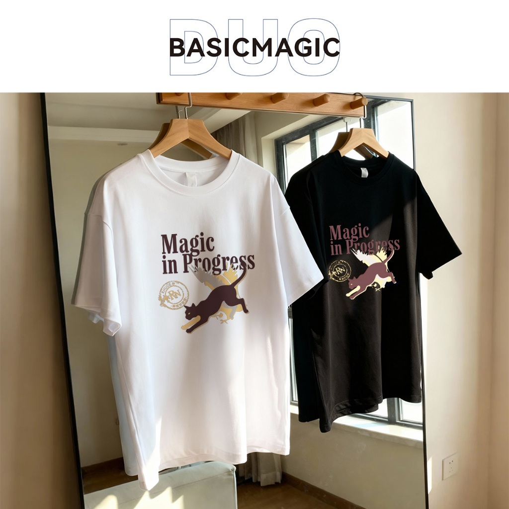 ✨ เสื้อคู่รัก เกาหลีไม่ซ้ำ Premium 210g | ผ้าฝ้ายแท้ ทรงหลวม วรรณคดี ฟรีค่าจัดส่ง มันหนาแน่น สบายสุข