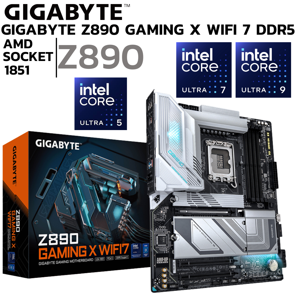 MAINBOARD (เมนบอร์ด) GIGABYTE Z890 GAMING X WIFI7 (REV. 1.0) (INTEL SOCKET 1851 DDR5 ATX)