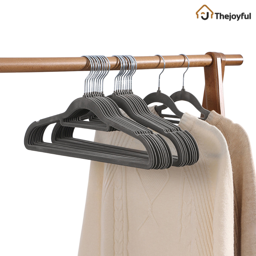 Thejoyful ที่แขวนแบบมีที่หนีบ ไม้แขวน ไม้แขวนผ้า cloth hanger มีตัวหนีบ วัสดุแข็งแรง ไม่หลุดง่าย