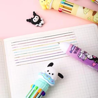 🔥ยกกล่อง36ชิ้น🔥 ปากกากดหลายสี 10 สี ปากกาลูกลื่น ปากกาหลายสี ปากกาลายการ์ตูน เครื่องเขียน ของแจก