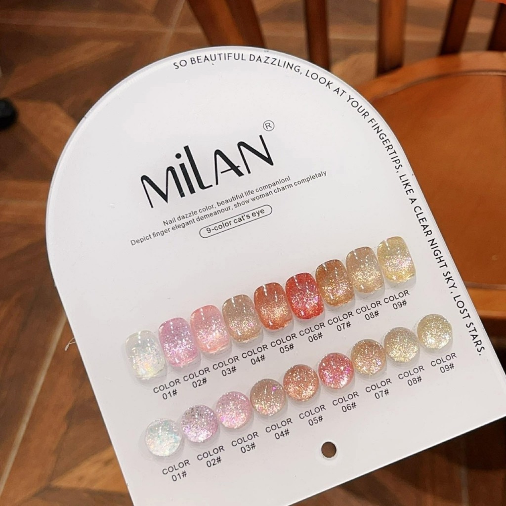 Set Giltter Milan 9 สี ชาร์ทโค้ง No.05 สีเจล เล็บเจล